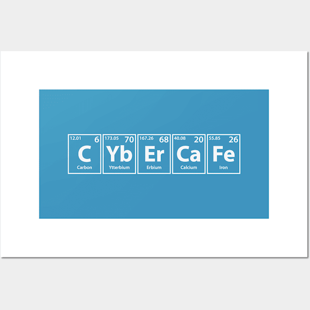 Cybercafe (C-Yb-Er-Ca-Fe) Periodic Elements Spelling Wall Art by cerebrands